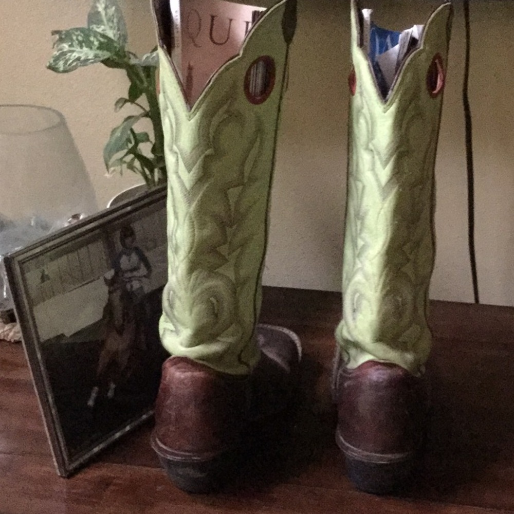 Tony lama buckaroo cowboy rodeo cowgirl festival boots tall ranch horse riding - Picture 4 of 14